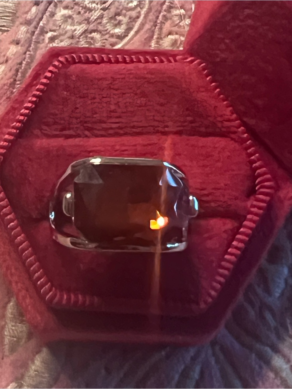 Women’s Luxury Collection Titanium Steel Silver Gemstone Ring Size 6 NWT